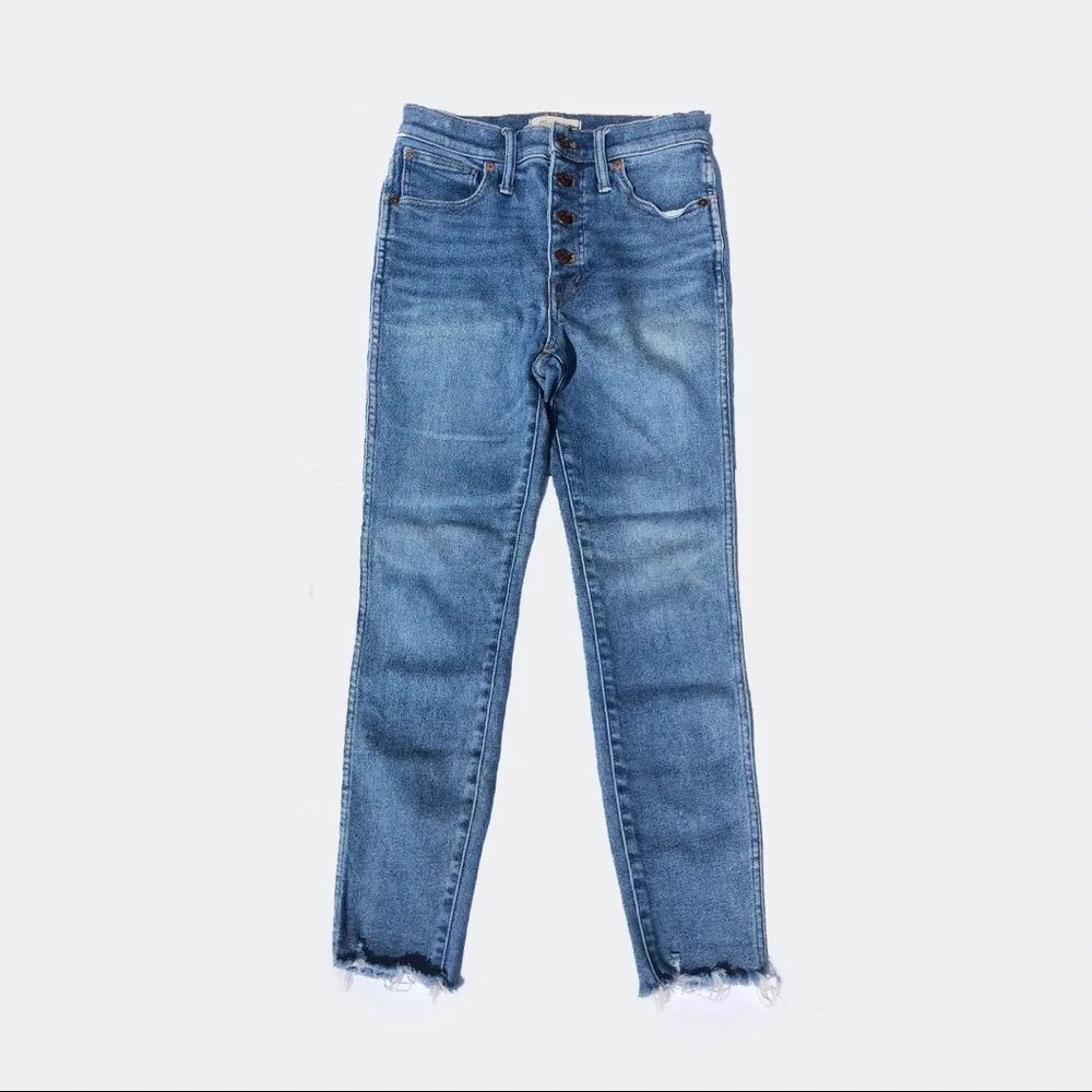 Madewell 10” High Rise Skinny Jeans Button Front Edition Size 27” - Picture 3 of 6